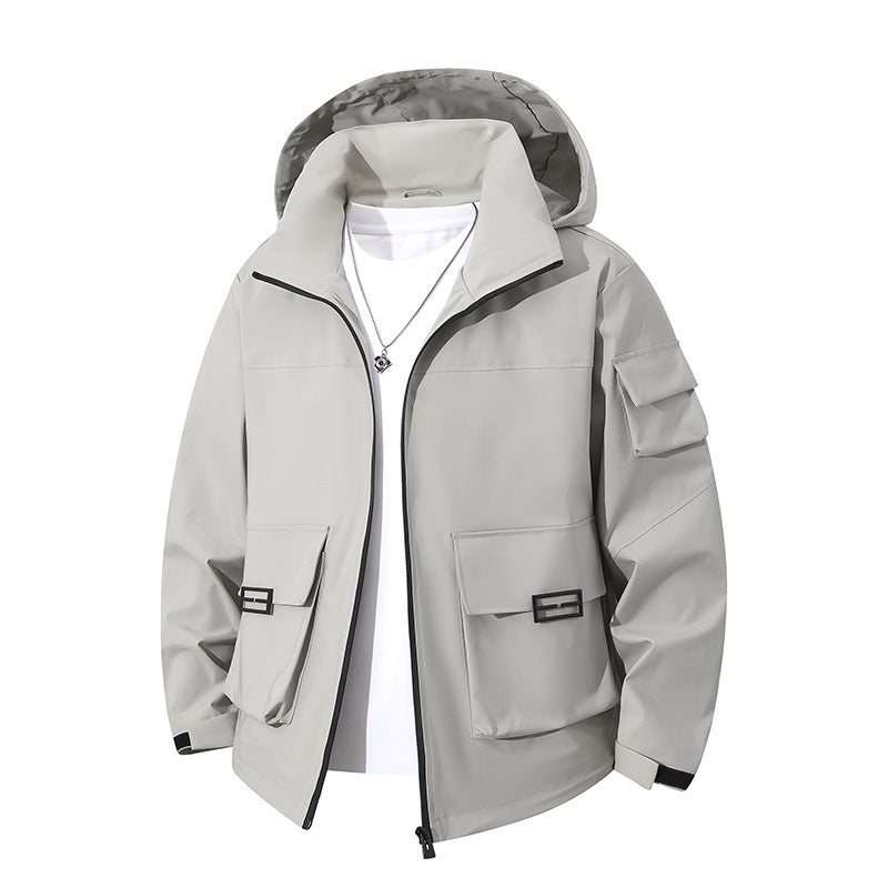 Herren Technische Utility-Kapuzenjacke mit Mehrfach-Pattentaschen und windabweisendem Softshell Echo Archiv
