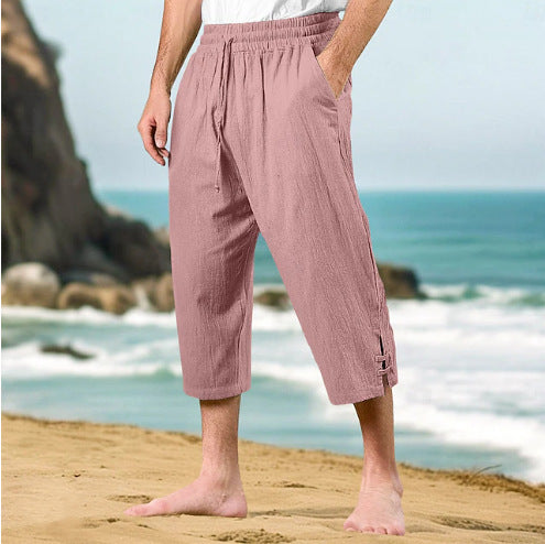 Herren Bequeme Strandhose mit seitlichen Schlitzen Echoarchiv