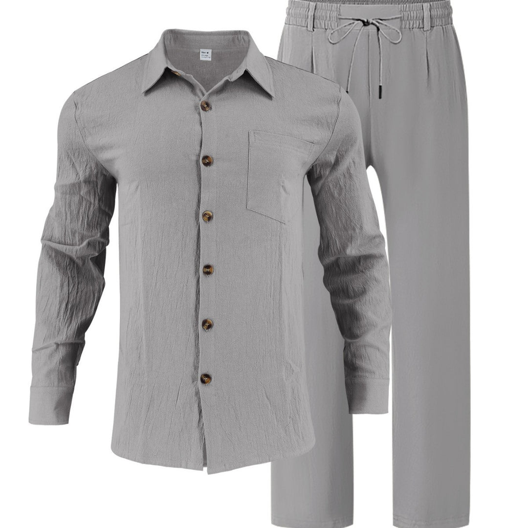 Herren lässiges Lounge-Set mit hochwertigem Hemd und bequemer Hose Echoarchiv