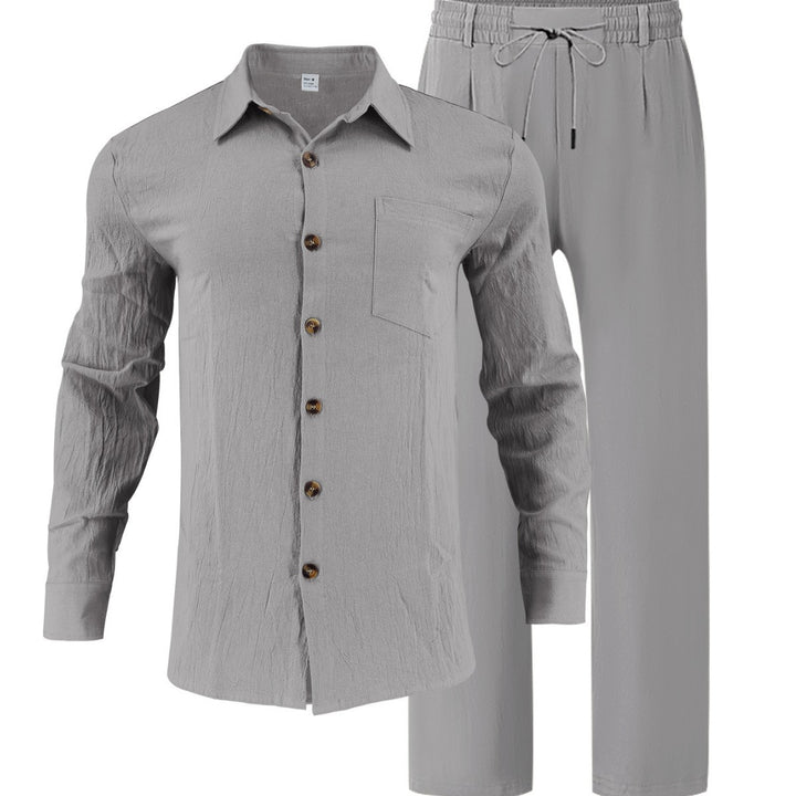 Herren lässiges Lounge-Set mit hochwertigem Hemd und bequemer Hose Echoarchiv