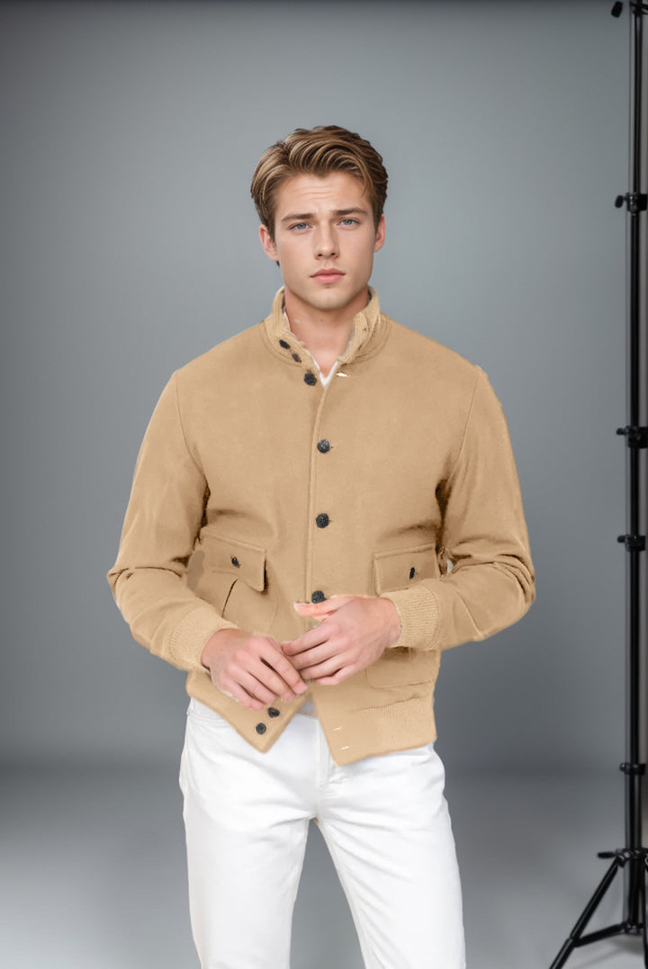 Herren lässige Übergangsjacke mit praktischen Taschen und hohem Kragen Echoarchiv