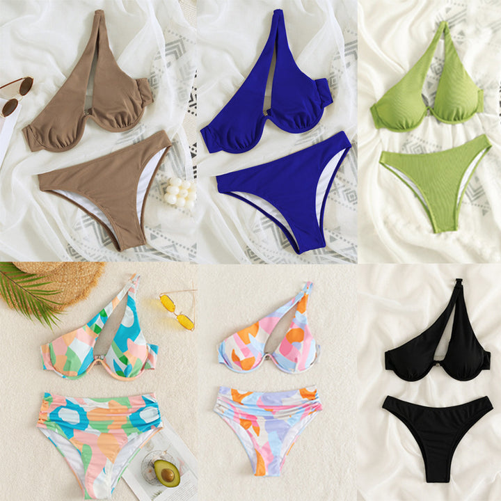 Damen Triangel-Bikini mit rippendem Design und nahtlosen Kanten Echo Archiv