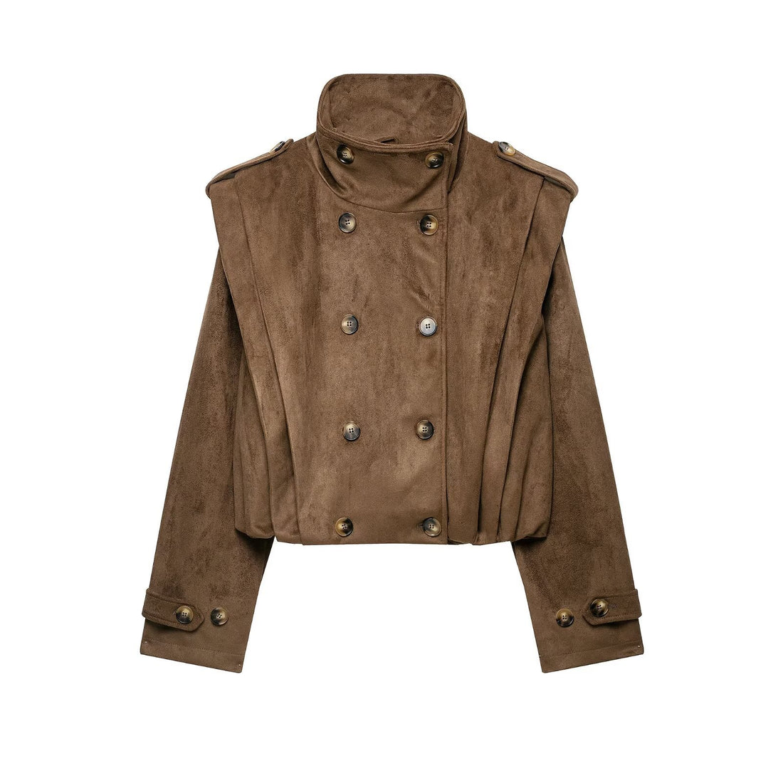 Damen Kurzjacke im Matrosen- und Military-Mix mit hohem Stehkragen, Epauletten und tailliertem Gummizug Echoarchiv