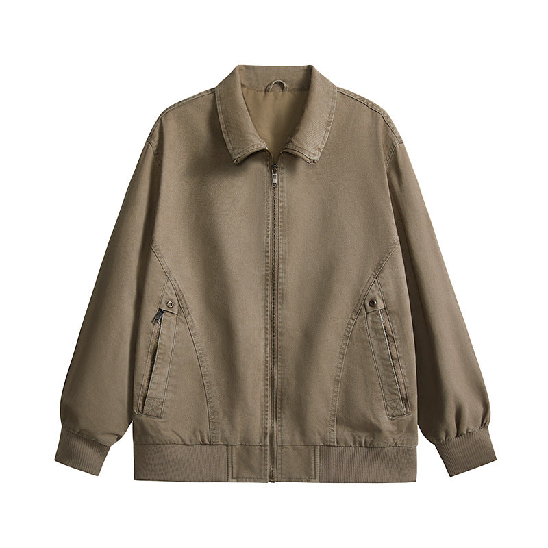 Herren leichte Baumwoll-Twill Übergangsjacke mit Reißverschluss und Ballonärmeln Echo Archiv