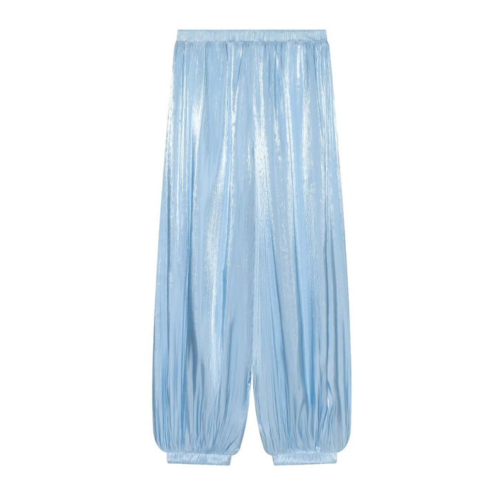 Damen Plissierte glänzende High‑Waist Palazzo-Jogger Echo Archiv