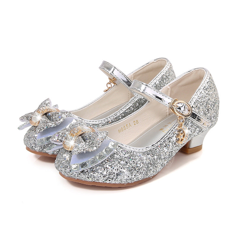 Mädchen Elegante Glitzer Ballerinas mit dekorativer Schleifen- und Strassapplikation Echo Archiv