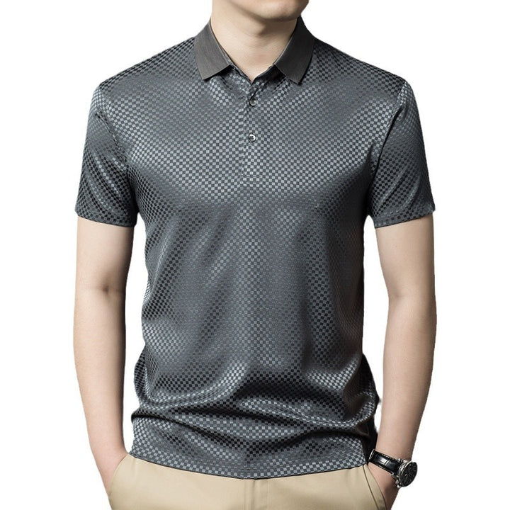 Herren Poloshirt mit kunstvollem Rautenmuster Echoarchiv