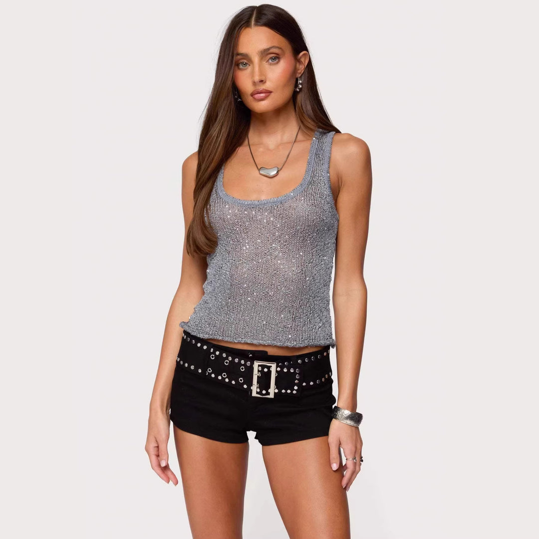Damen Glamouröses Glitzer-Tanktop Echo Archiv