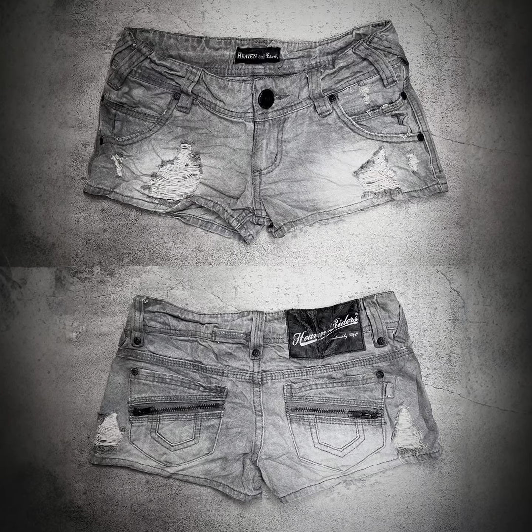 Damen trendy Jeans-Shorts mit distressed Details Echo Archiv