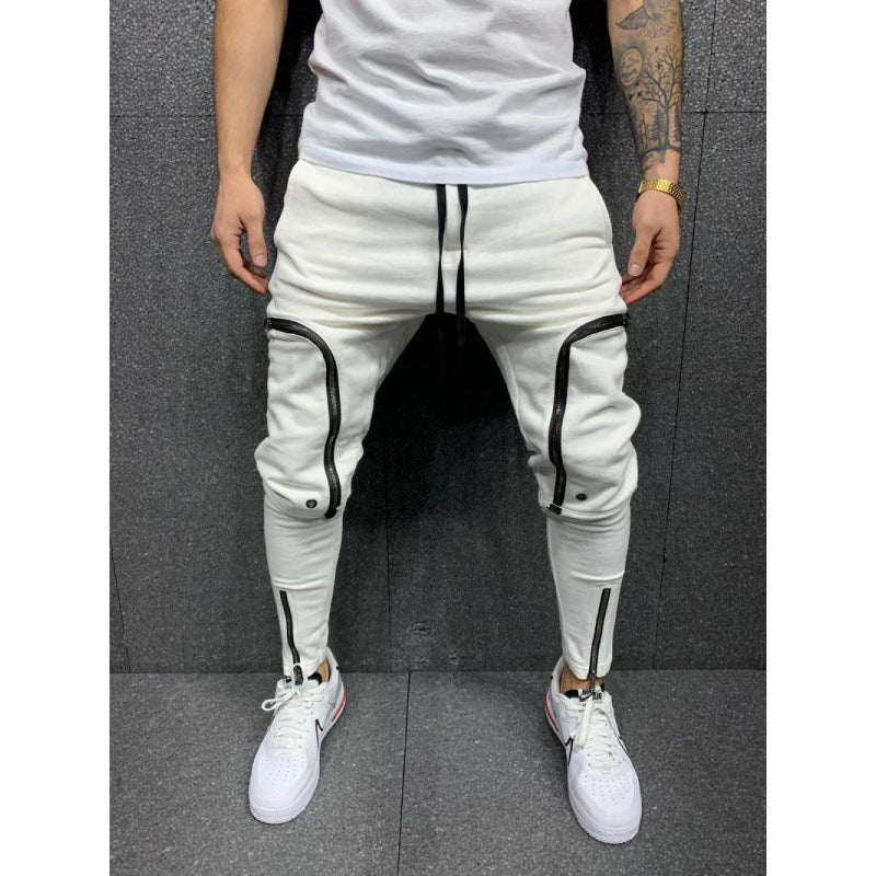 Herren Sportliche Jogginghose mit stylischen Reißverschlüssen und körpernahem Schnitt Echoarchiv