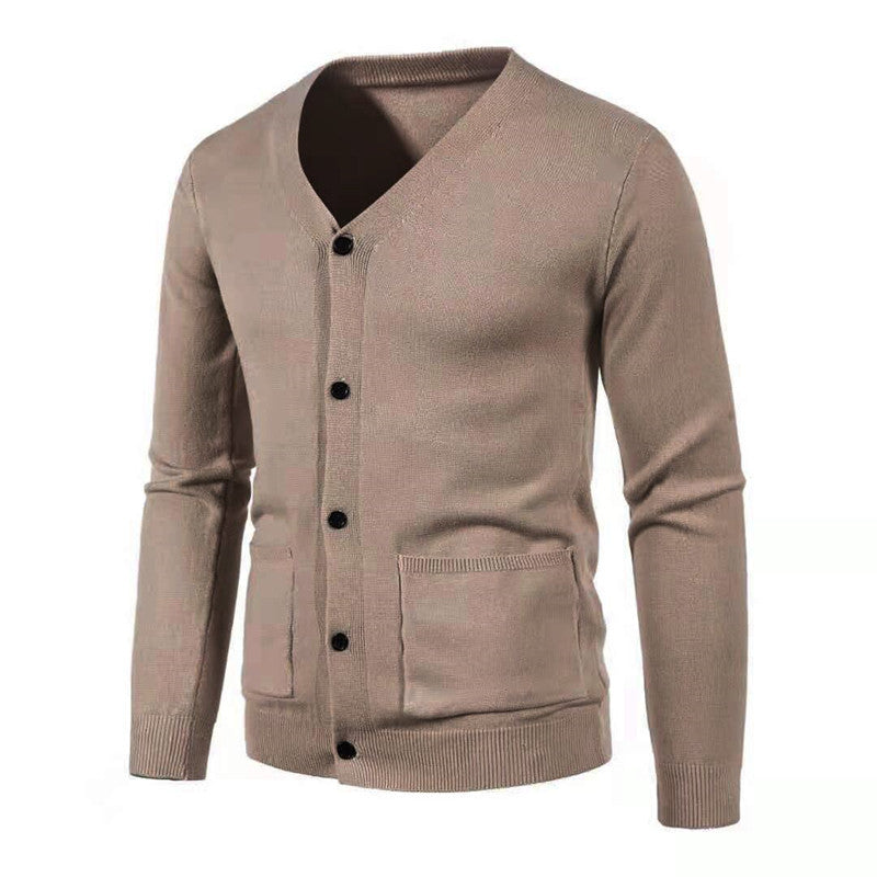 Herren nan leichte Feinstrick-Strickjacke mit V-Ausschnitt, durchgehender Knopfleiste und aufgesetzten Taschen Echo Archiv