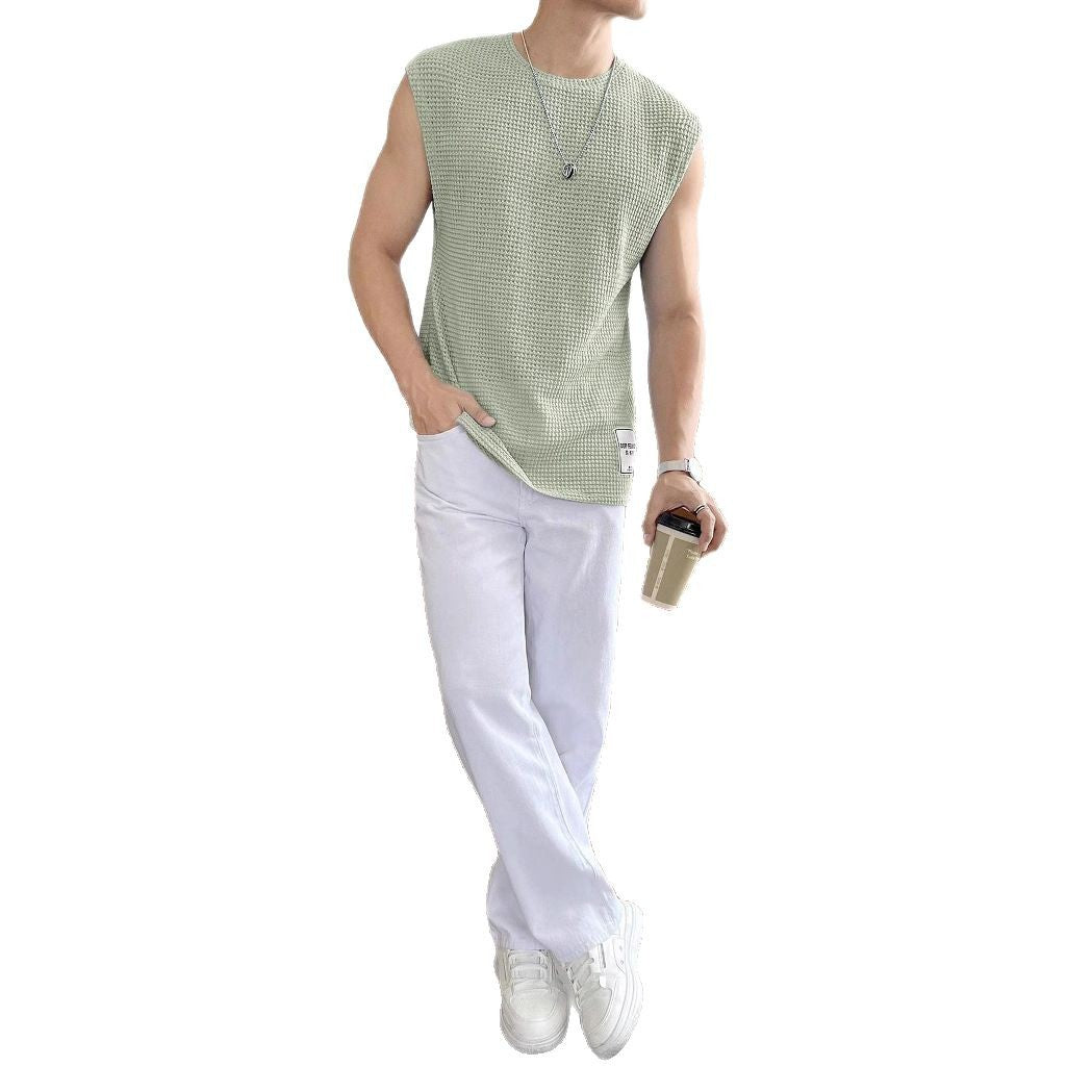 Herren ärmelloses Struktur-T-Shirt Echoarchiv