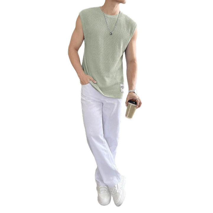 Herren ärmelloses Struktur-T-Shirt Echoarchiv