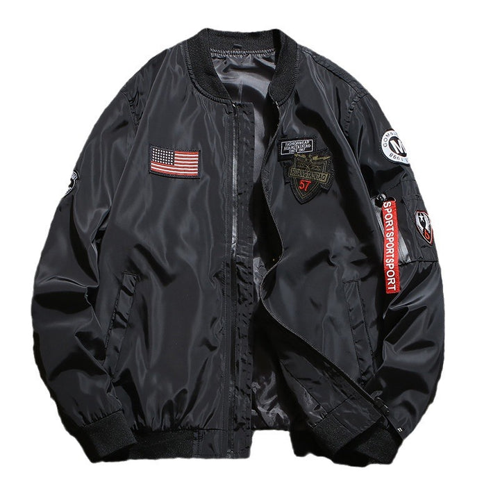 Herren nan stylische Bomberjacke mit Patch-Details und Ärmeltasche Echo Archiv