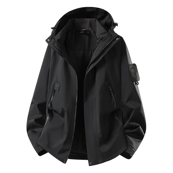 Herren Zwei-in-eins Wetterschutzjacke mit abnehmbarer Steppweste und verstellbarer Kapuze Echoarchiv