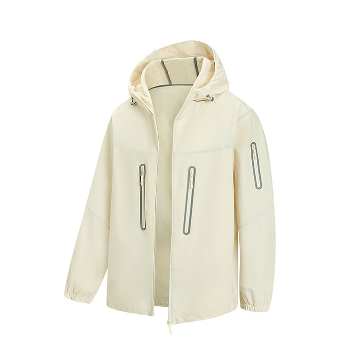Herren Packbare Technical-Softshelljacke mit Kapuze, getapten Reißverschlüssen und Brusttaschen Echo Archiv