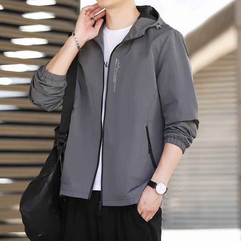 Herren Leichte Outdoorjacke mit verstellbarer Kapuze Echo Archiv