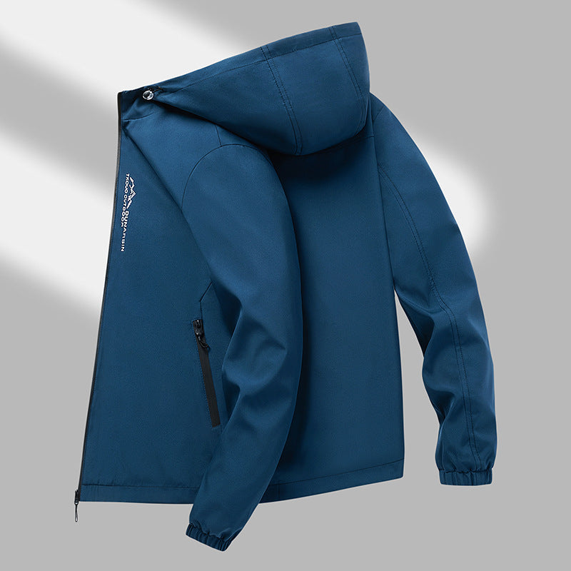 Herren winddichte Softshelljacke mit verstellbarer Kapuze, wasserabweisender Membran und sicheren Reißverschlusstaschen – Taviero