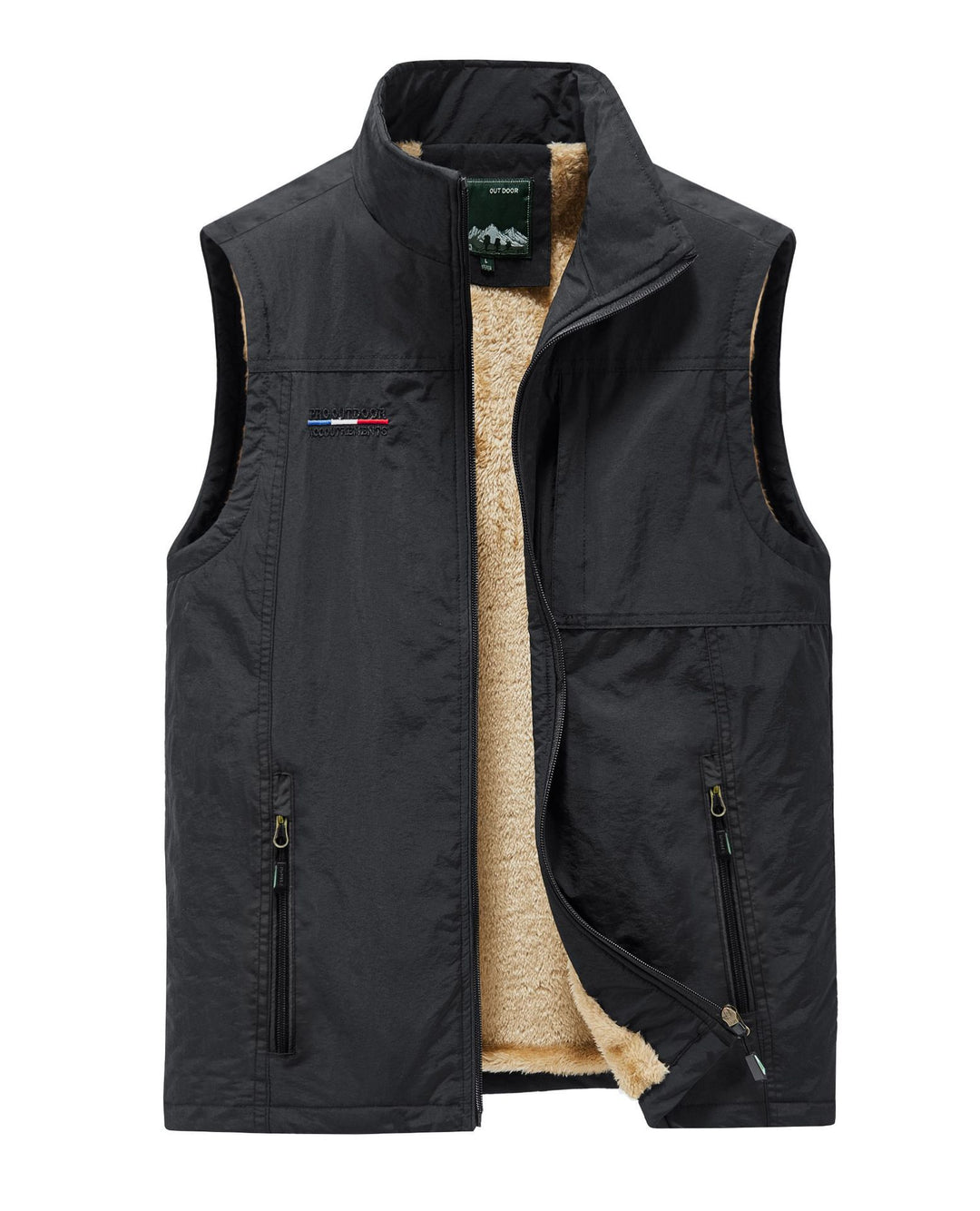 Herren warme Outdoor‑Weste mit Teddyfutter und mehreren Reißverschluss‑Taschen Echo Archiv