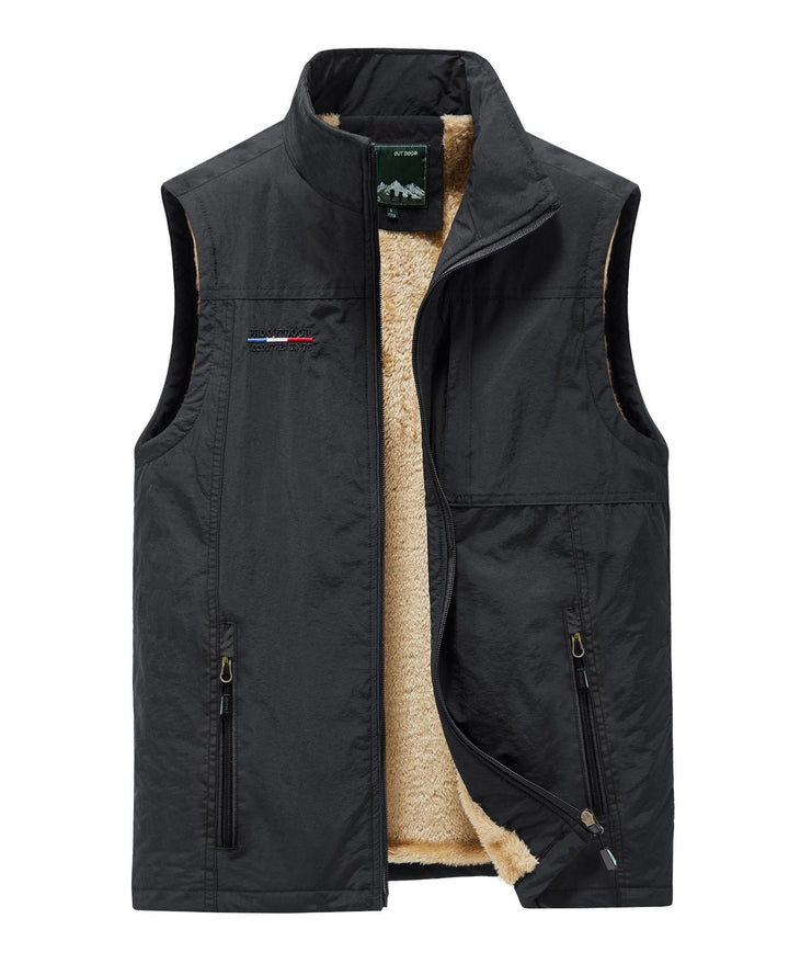Herren warme Outdoor‑Weste mit Teddyfutter und mehreren Reißverschluss‑Taschen Echo Archiv