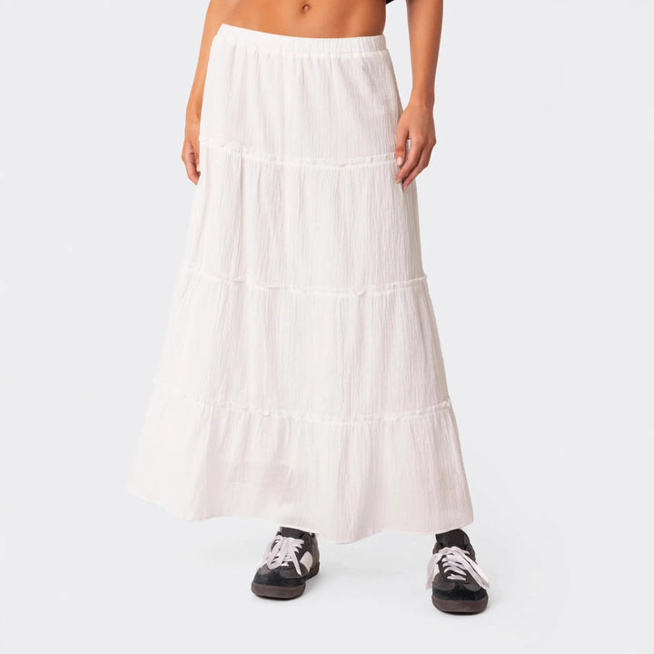Damen luftiges Crop-Top mit bezauberndem Häkelmuster und schwingendem Saum Echo Archiv