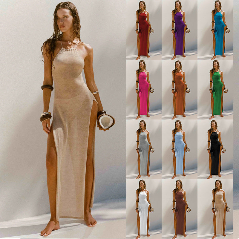 Damen Schlankes Maxikleid mit seitlichen Schlitzen Echo Archiv