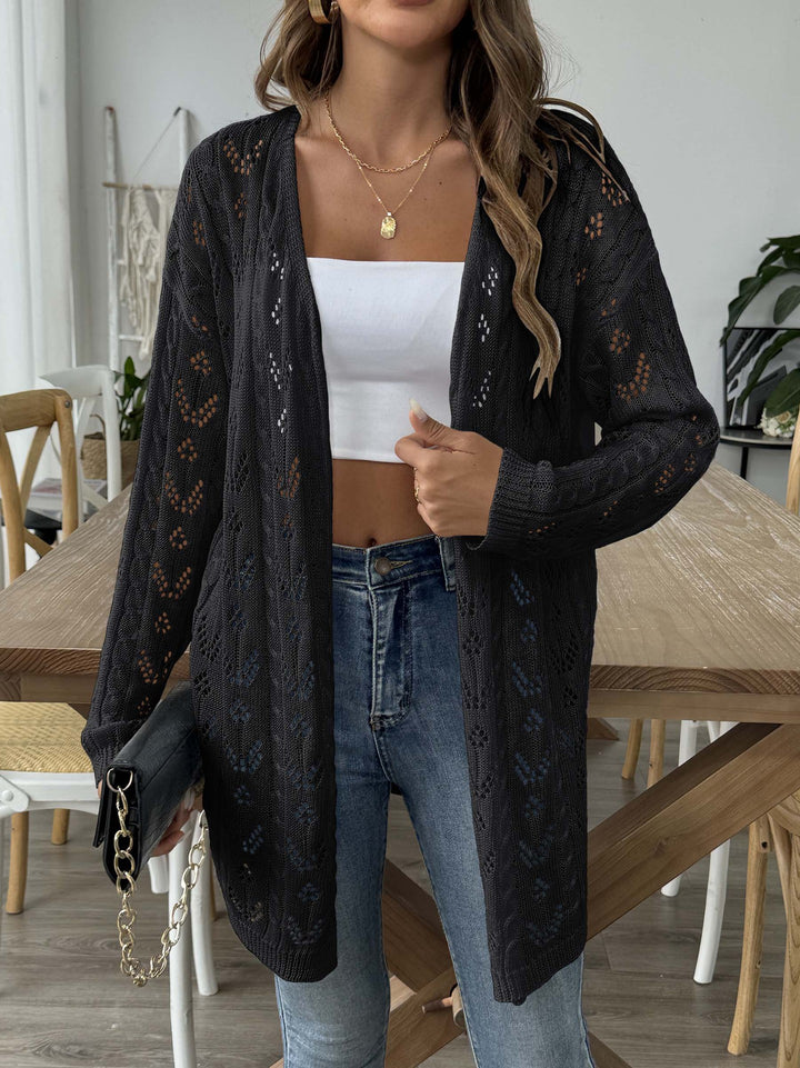 Damen luftiger Strickcardigan mit filigranem Lochmuster Echo Archiv