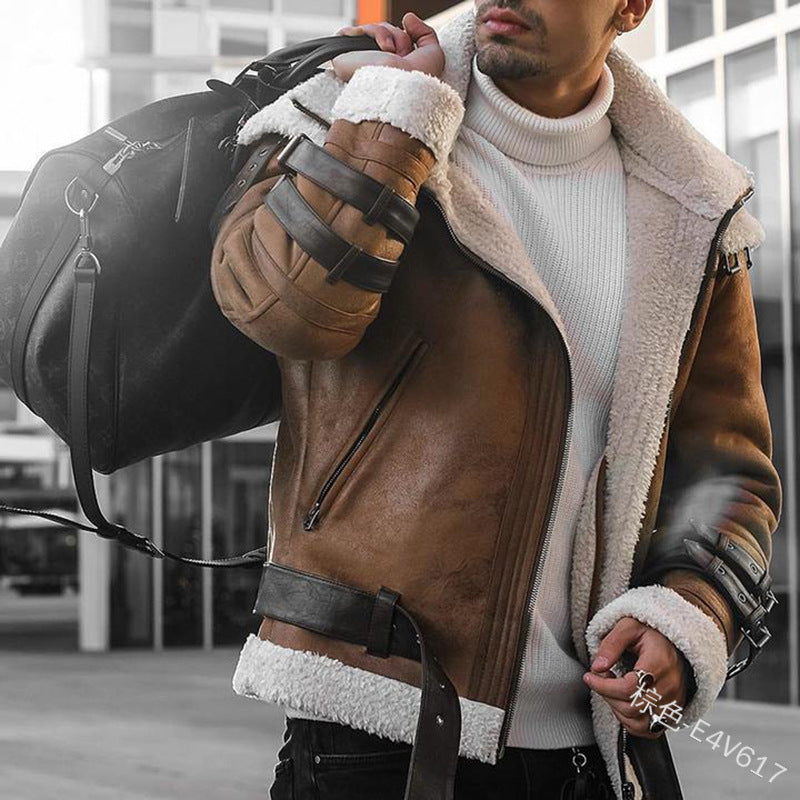 Herren Fliegerjacke mit luxuriösem Kunstfellfutter und modernen Akzenten Echoarchiv