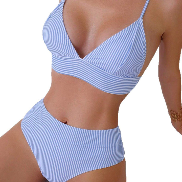 Damen Hochgeschnittener Streifen-Bikini Echo Archiv