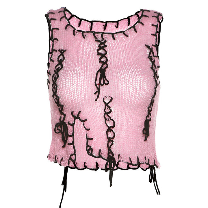 Damen luftiger Strickpulli mit dekorativen Nähten Echo Archiv