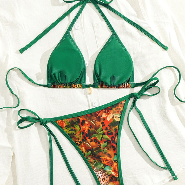 Damen Triangel-Bikini mit floralen Mustern Echo Archiv