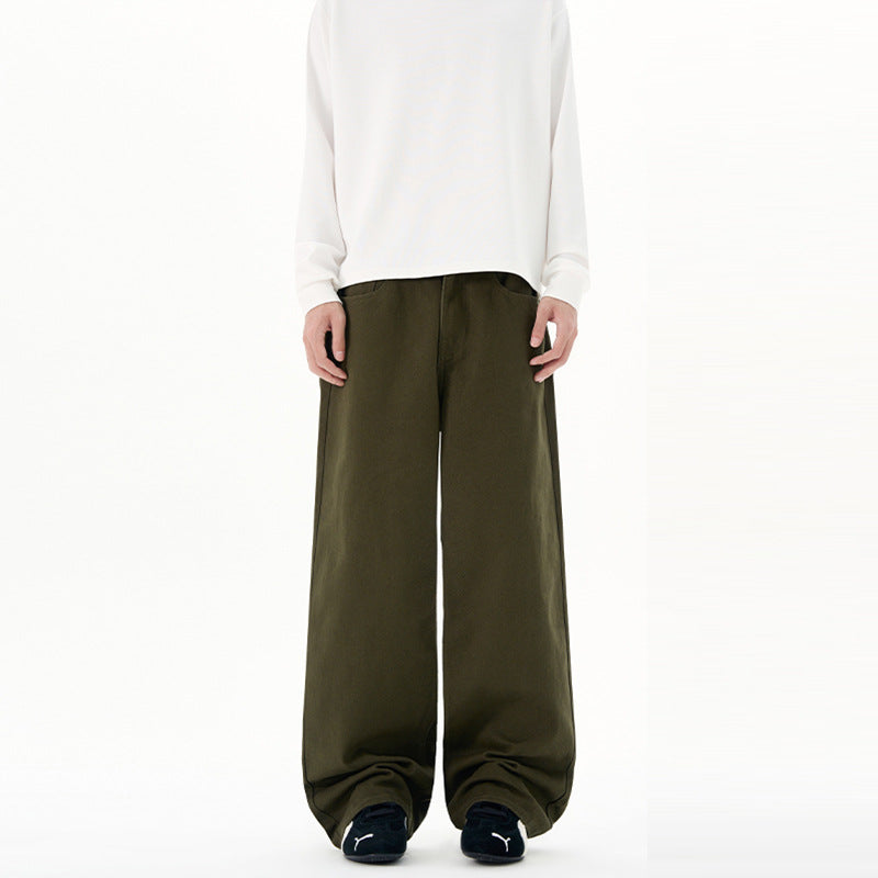 Herren Weit geschnittene Baumwoll-Denim-Jeans mit geradem Bein und cleanem Minimaldesign Echo Archiv
