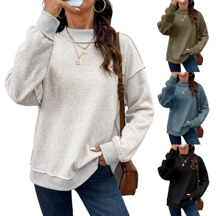 Damen Oversize-Sweatshirt mit Stehkragen, Raglanärmeln und Rippbündchen Echoarchiv