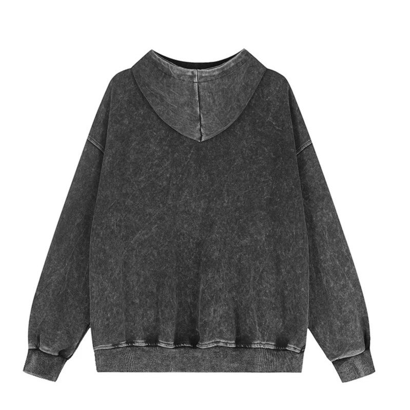 Damen Kapuzen‑Sweatjacke im Oversize‑Used‑Look mit Nietverzierung und durchgehendem Reißverschluss Echoarchiv