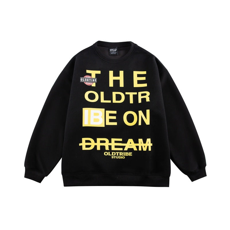 Unisex Oversize-Kuschel-Sweatshirt mit großflächigem Typo-Print und weichem Fleece-Innenfutter Echoarchiv