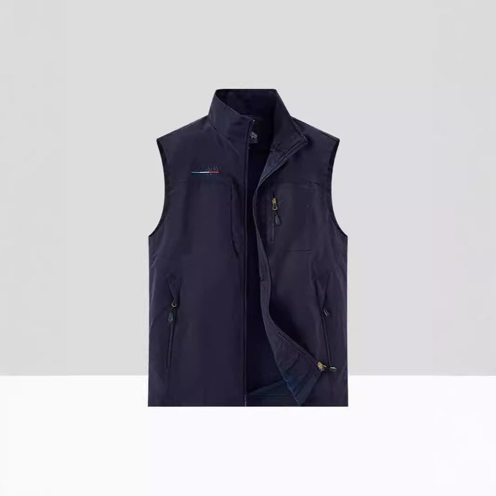 Herren Leichte multifunktionale Outdoor-Utility‑Weste mit Mesh‑Futter und mehreren Reißverschlusstaschen Echoarchiv