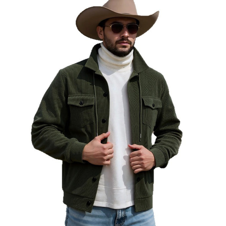 Herren lässige Strickjacke mit praktischen Brusttaschen und modernem Stehkragen Echoarchiv