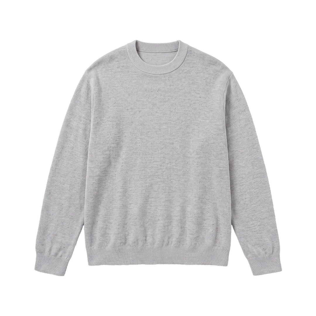 Herren Feiner Rundhals‑Sweatpullover aus Terry‑Frottee mit geripptem Saum Echoarchiv
