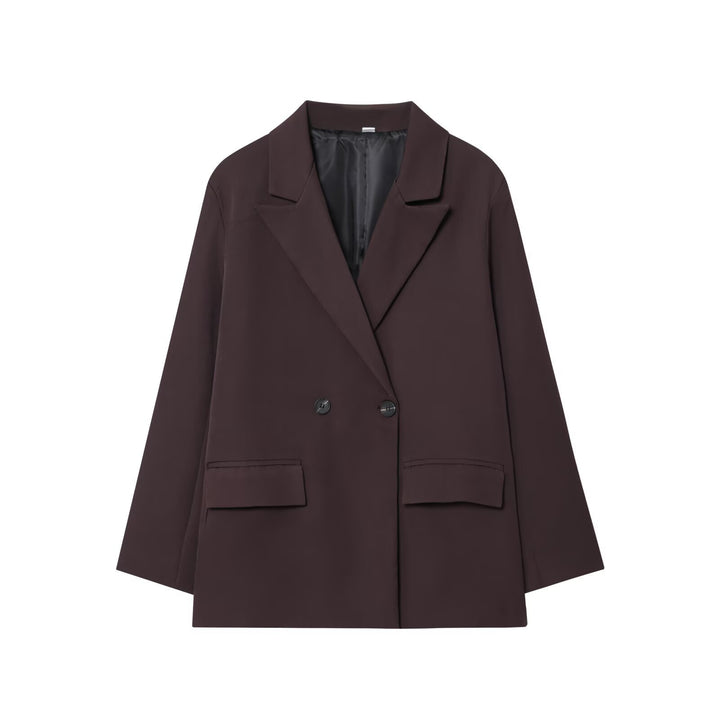 Damen Oversize Doppelreihiger Sakko-Blazer mit Pattentaschen Echo Archiv