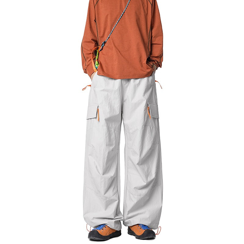 Herren Weite Funktions-Nylonhose mit Tunnelzugbund, Utility-Taschen & Baggy-Silhouette Echoarchiv