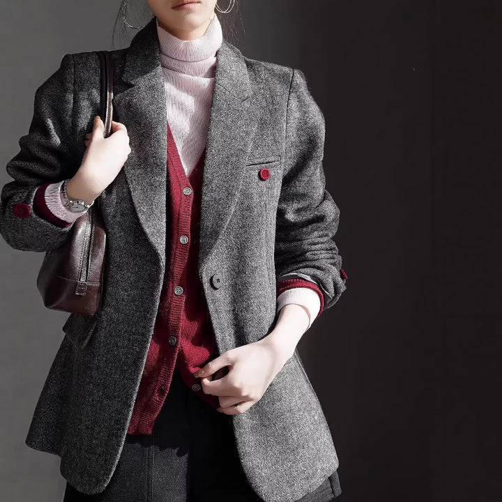 Damen Eleganter Wollblazer mit modischem Schnitt Echoarchiv