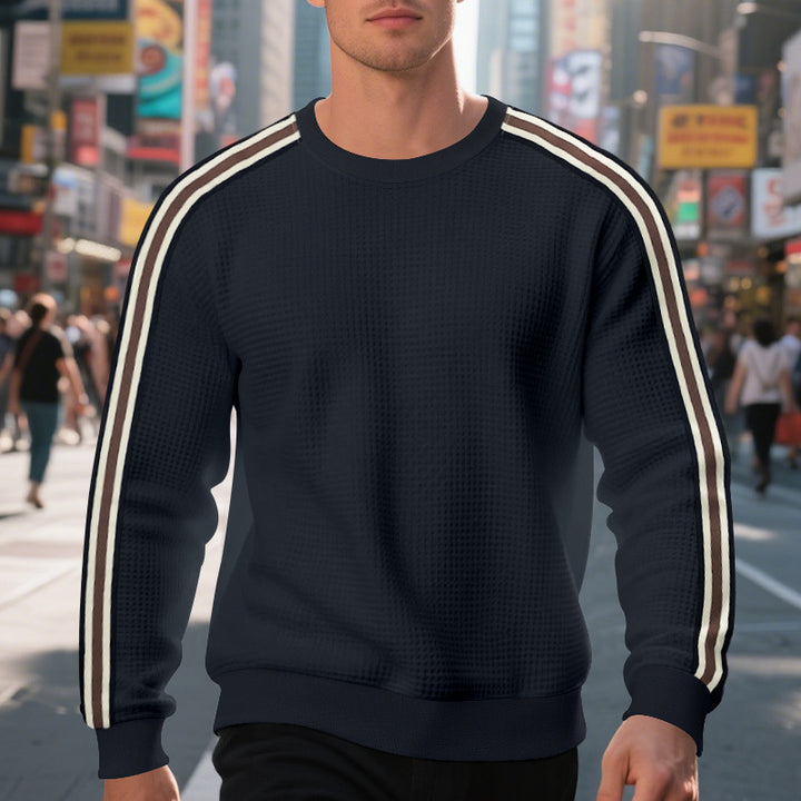 Herren Sweatshirt mit strukturiertem Material und modischen Streifen Echoarchiv