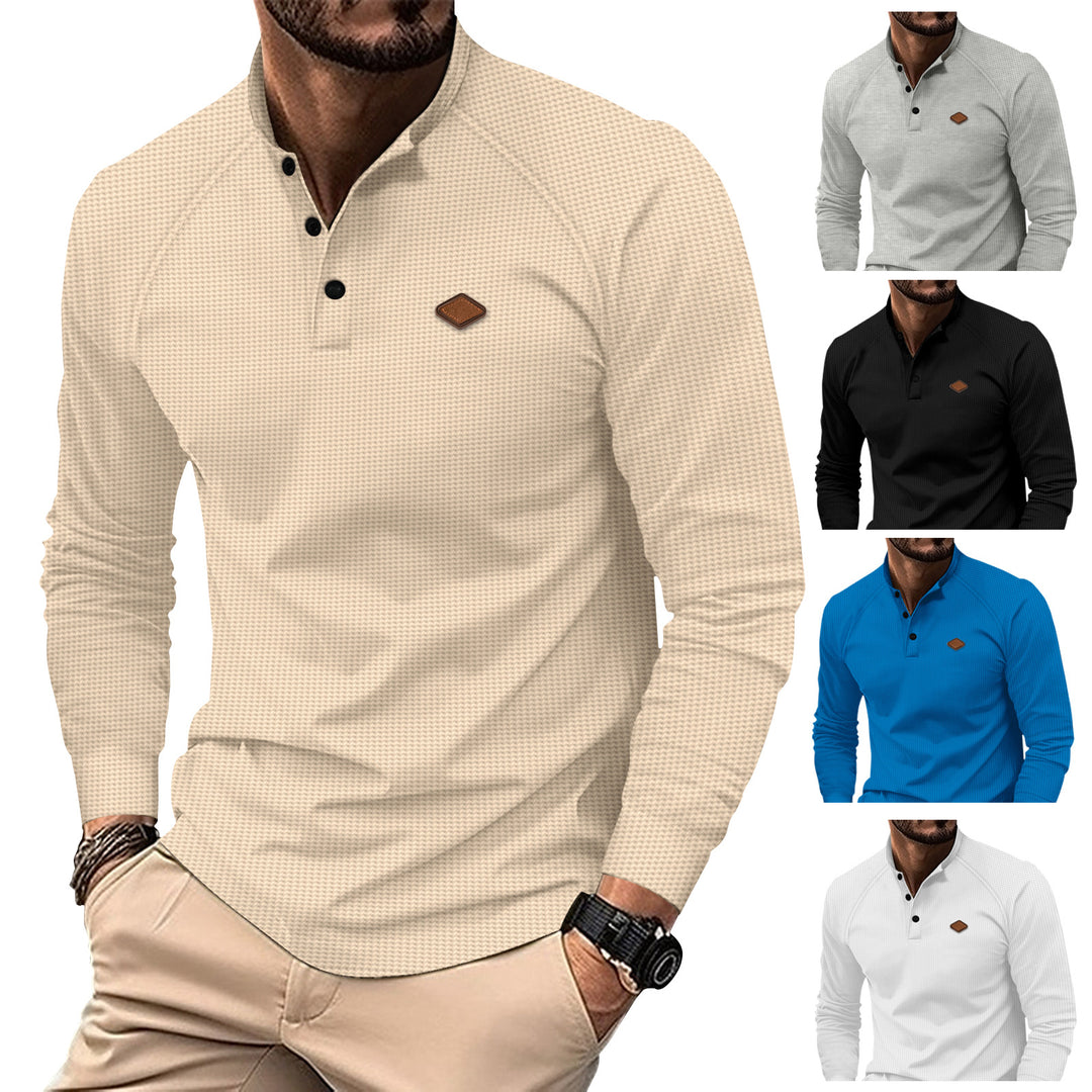 Herren Langarmshirt mit subtilen Muster und modischem Kragen Echoarchiv