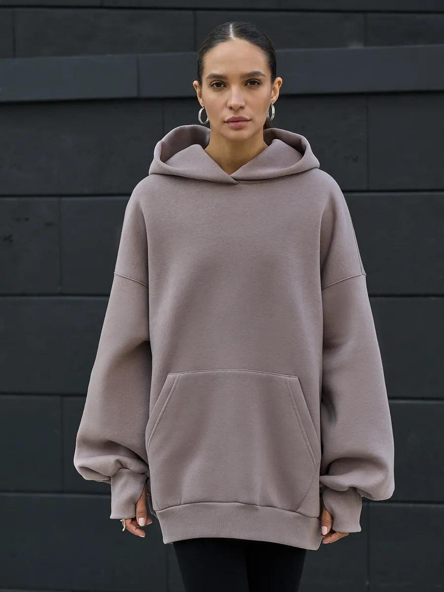 Damen Oversized Kapuzenpullover mit extra weitem Schnitt und Kängurutasche – Auréline
