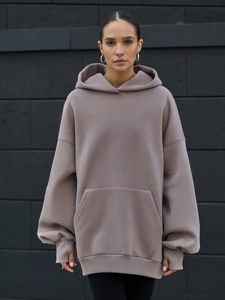 Damen Oversized Kapuzenpullover mit Kängurutasche Echo Archiv