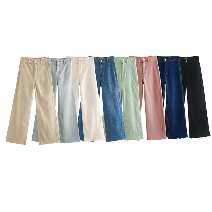 Damen weite High‑Waist Worker‑Hose mit aufgesetzten Gesäßtaschen Echo Archiv