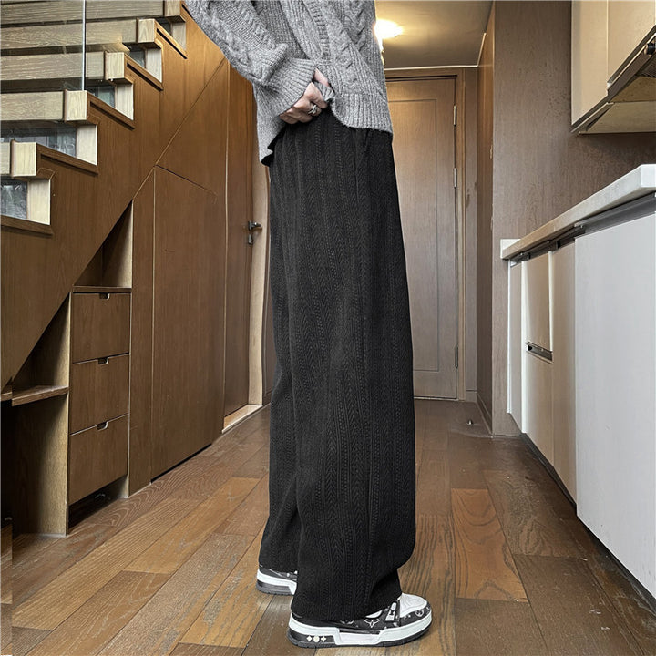 Herren Weit geschnittene Strickhose im Zopfstrick-Lounge-Style Echo Archiv