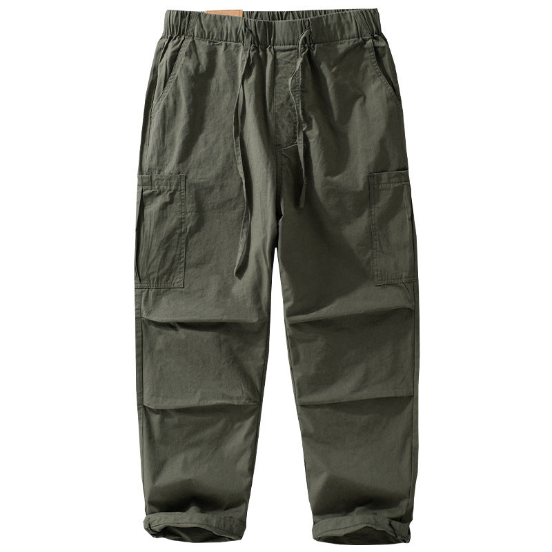 Herren Weite Cargohose im Utility‑Stil mit Kordelzug und aufgesetzten Beintaschen Echoarchiv