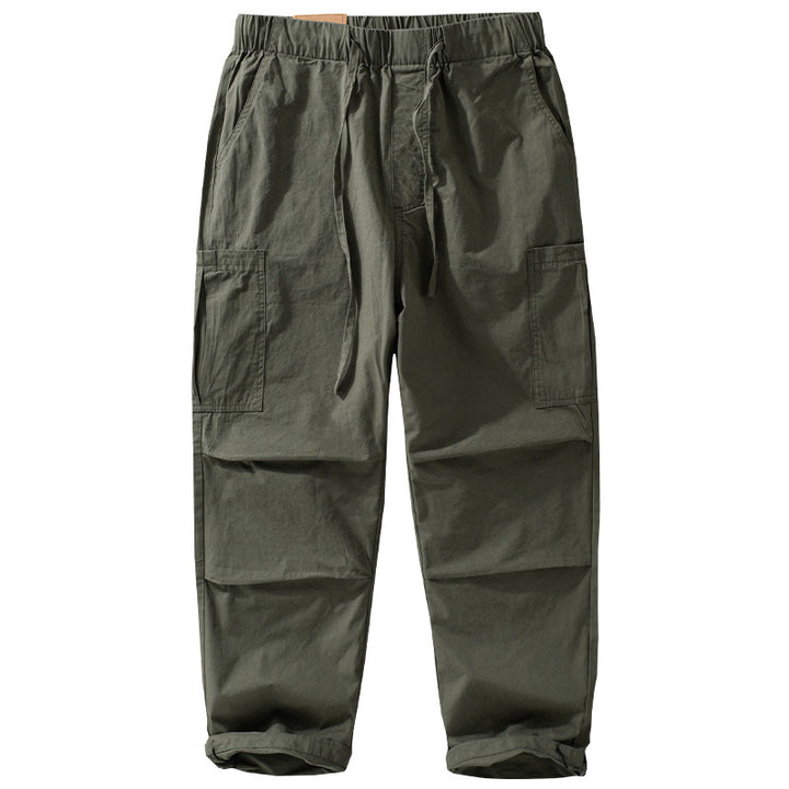 Herren Weite Cargohose im Utility‑Stil mit Kordelzug und aufgesetzten Beintaschen Echoarchiv