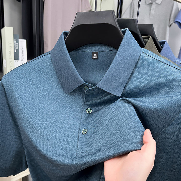Herren sportliches Poloshirt mit modernem grafischen Muster Echoarchiv
